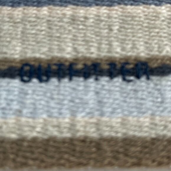 Eddie Bauer Outfitter Stripe Textile Belt Brass Buckle Leather Trim 34"-38" - Picture 8 of 10